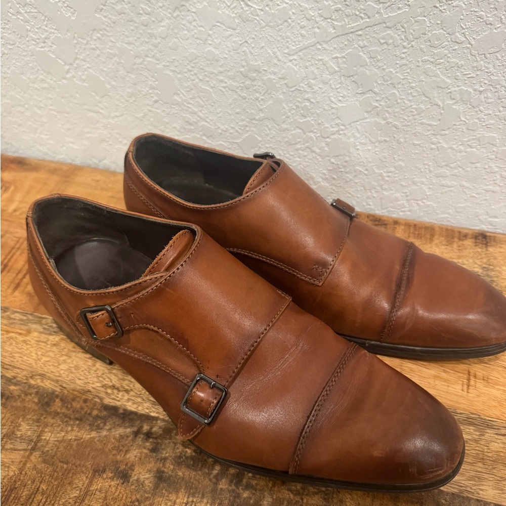 Vittorio Russo Men’s Brown Leather Monk Strap Shoes size 11